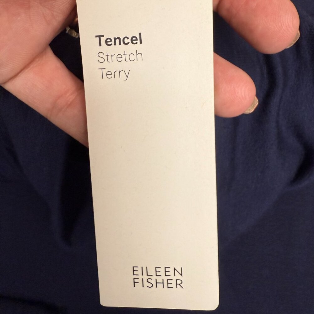 EILEEN FISHER Women's NEW! Tencel Stretch Terry Mock Neck Tunic | Size Large - Picture 9 of 11